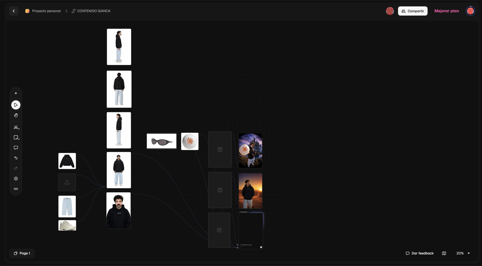 Space limpio de Magnific con 5 vistas del avatar + wardrobe + props alineados